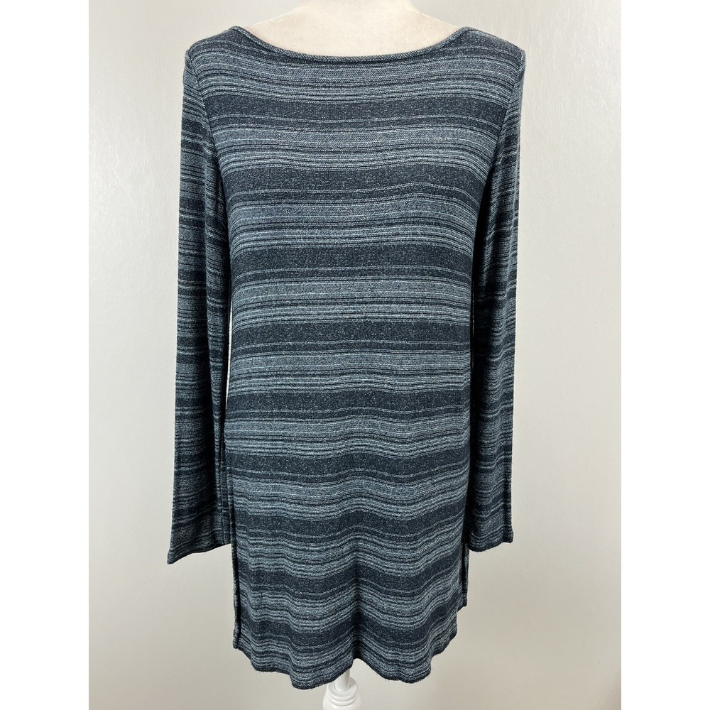 J. Jill Wearever Collection Split Hem Tunic Shirt Top Sz Small VGUC Striped knit